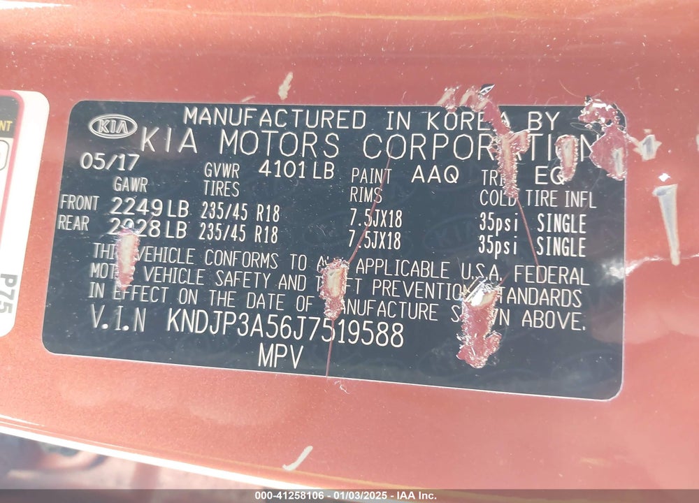 2018 KIA SOUL VIN: KNDJP3A56J7519588