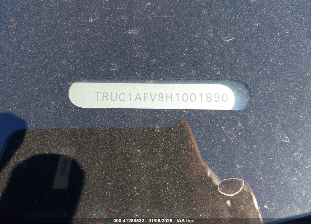 2017 AUDI TTS VIN: TRUC1AFV9H1001890