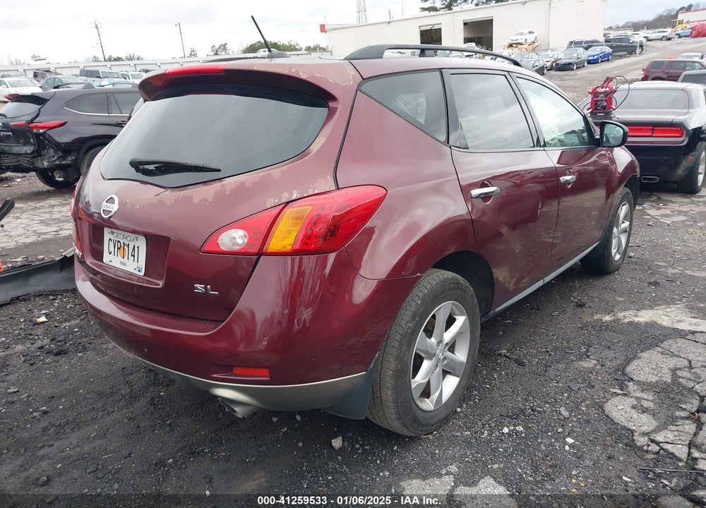 2009 NISSAN MURANO SL VIN: JN8AZ18UX9W008239