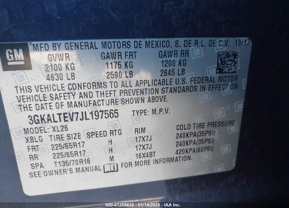 2018 GMC TERRAIN SLE VIN: 3GKALTEV7JL197565