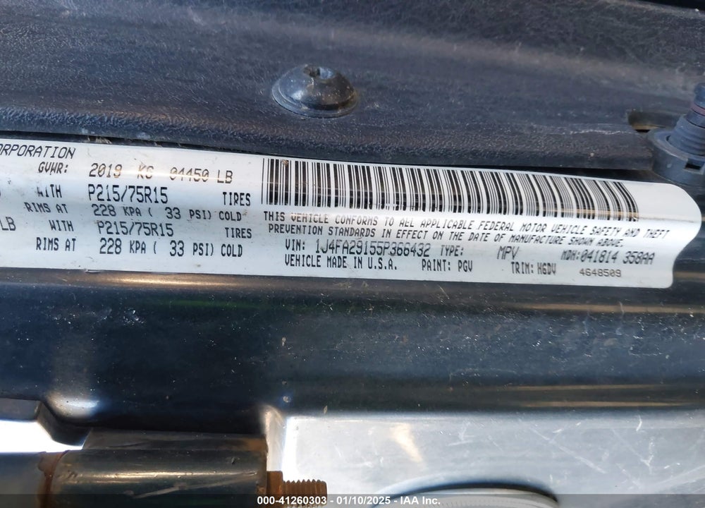 2005 JEEP WRANGLER SE VIN: 1J4FA29155P366432