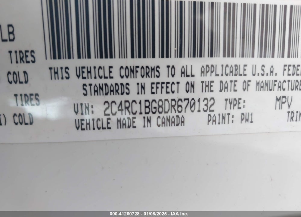 2013 CHRYSLER TOWN & COUNTRY TOURING VIN: 2C4RC1BG8DR670132
