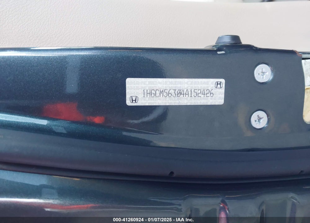 2004 HONDA ACCORD 2.4 LX VIN: 1HGCM56304A152426