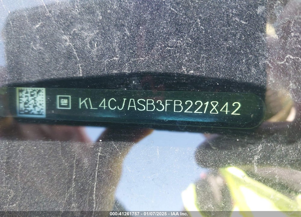 2015 BUICK ENCORE VIN: KL4CJASB3FB221842