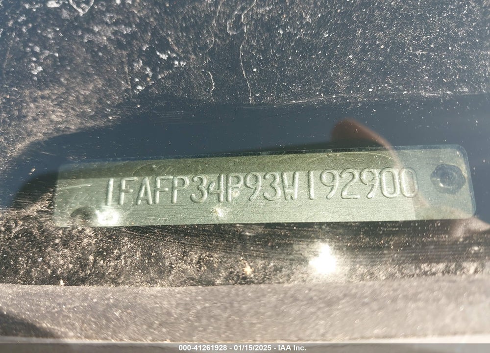 2003 FORD FOCUS SE VIN: 1FAFP34P93W192900