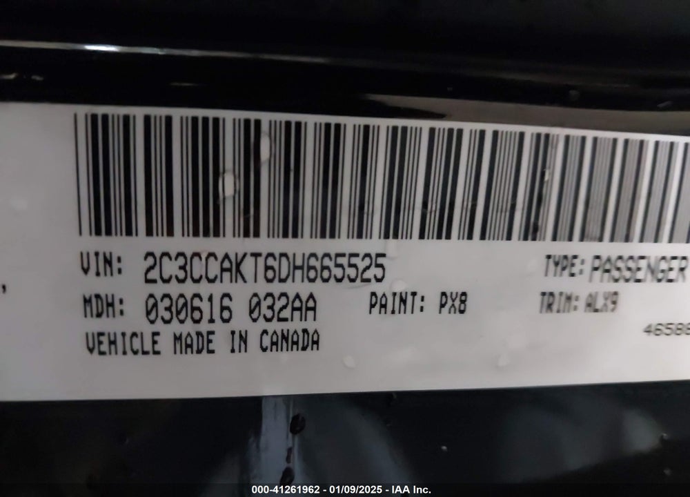 2013 CHRYSLER 300C VIN: 2C3CCAKT6DH665525