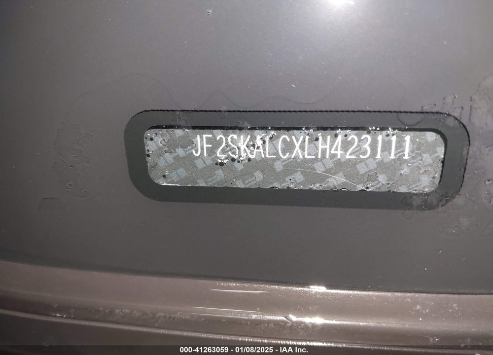 2020 SUBARU FORESTER SPORT VIN: JF2SKALCXLH423111