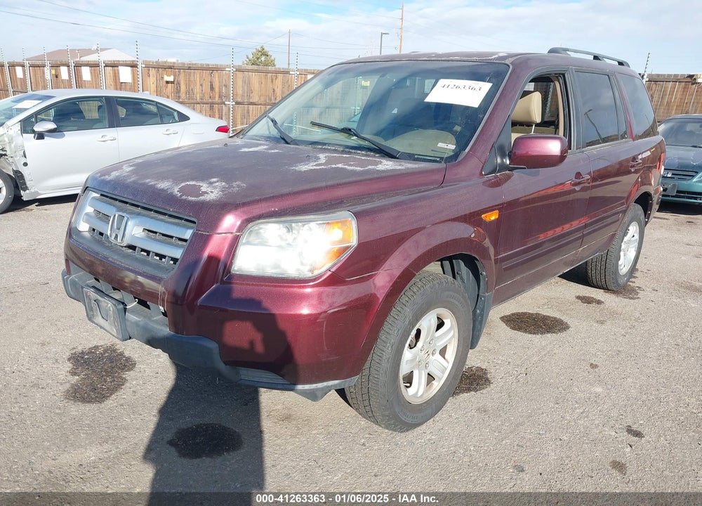 2008 HONDA PILOT VP VIN: 5FNYF18238B000102
