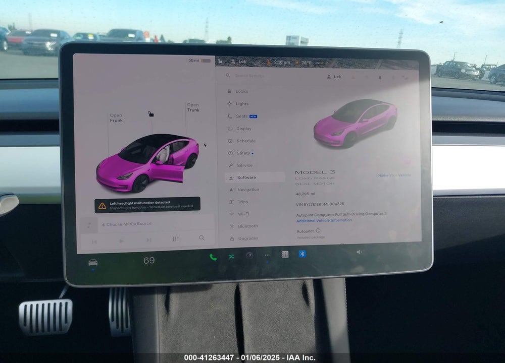 2021 TESLA MODEL 3 LONG RANGE DUAL MOTOR ALL-WHEEL DRIVE VIN: 5YJ3E1EB5MF004325