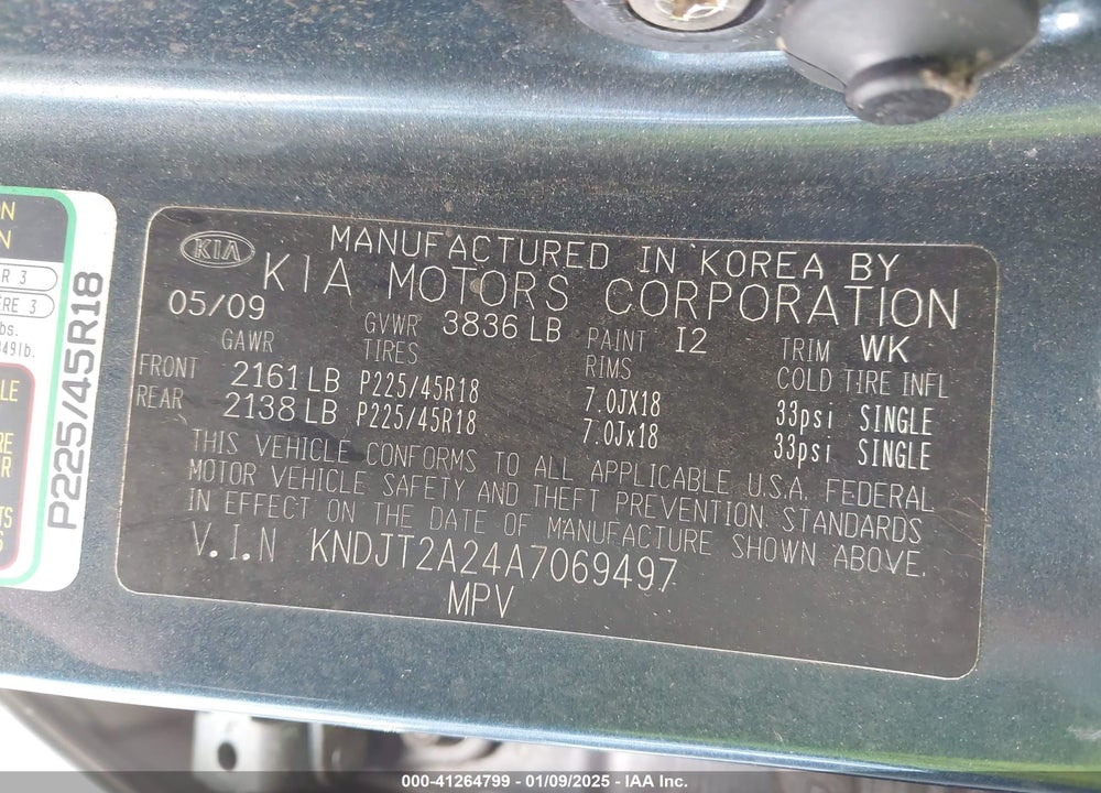2010 KIA SOUL VIN: KNDJT2A24A7069497
