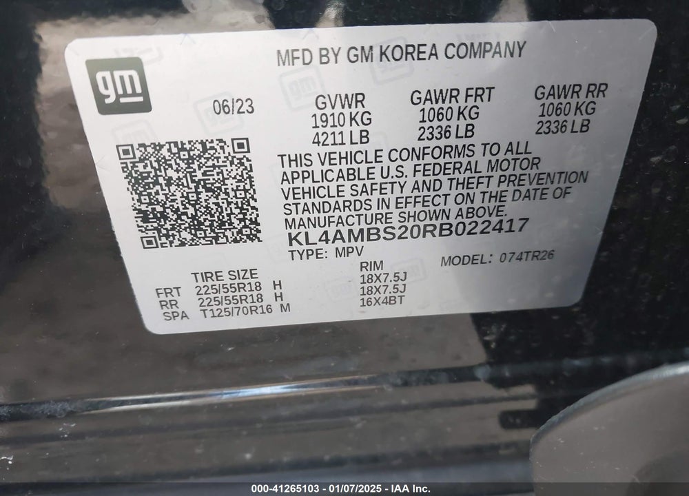 2024 BUICK ENCORE GX PREFERRED FWD VIN: KL4AMBS20RB022417