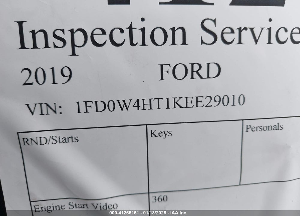 2019 FORD F-450 CHASSIS XL VIN: 1FD0W4HT1KEE29010