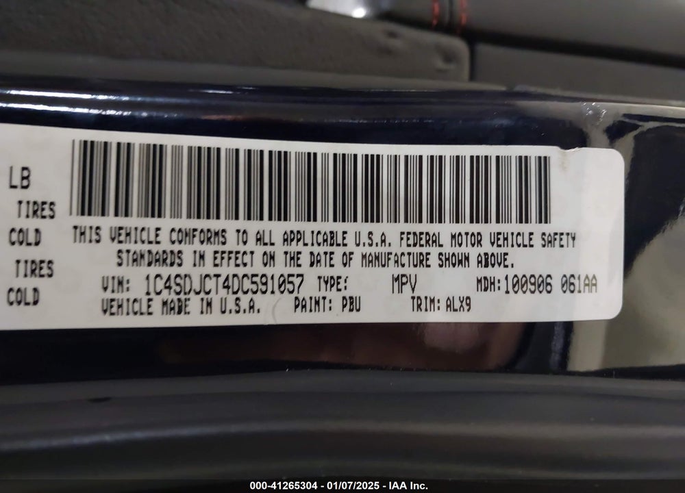 2013 DODGE DURANGO R/T VIN: 1C4SDJCT4DC591057