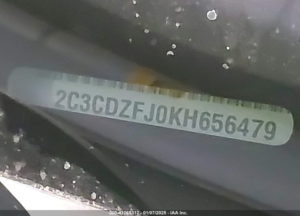 2019 DODGE CHALLENGER VIN: 2C3CDZFJ0KH656479