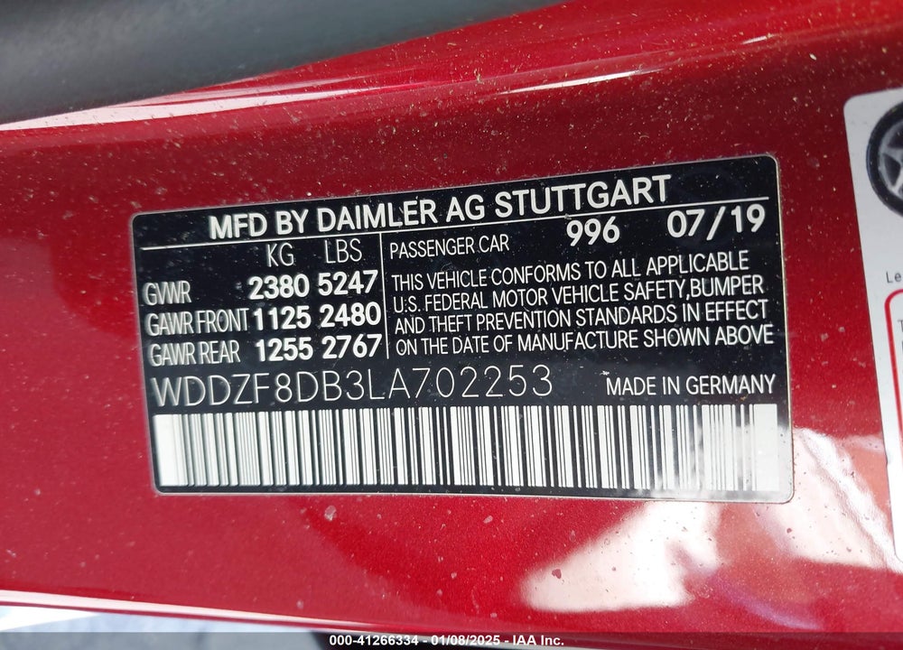 2020 MERCEDES-BENZ E 350 VIN: WDDZF8DB3LA702253