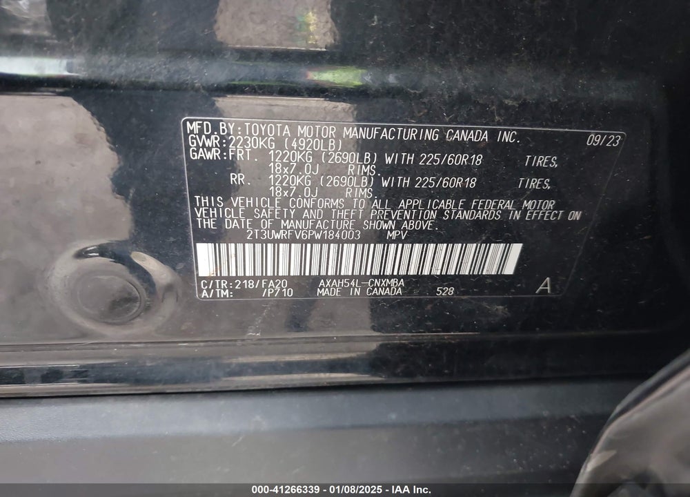 2023 TOYOTA RAV4 HYBRID VIN: 2T3UWRFV6PW184003