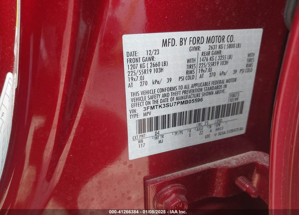 2023 FORD MUSTANG MACH-E PREMIUM VIN: 3FMTK3SU7PMB05596