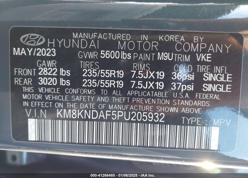 2023 HYUNDAI IONIQ 5 SEL VIN: KM8KNDAF5PU205932