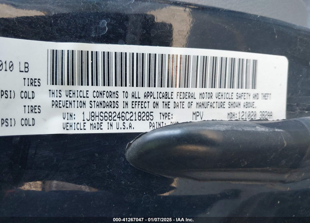 2006 JEEP GRAND CHEROKEE OVERLAND VIN: 1J8HS68246C218285
