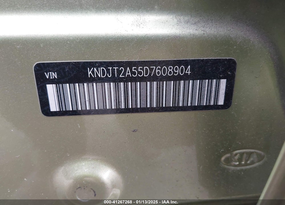 2013 KIA SOUL VIN: KNDJT2A55D7608904
