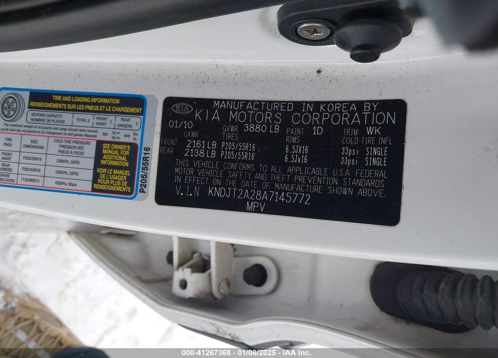 2010 KIA SOUL VIN: KNDJT2A28A7145772