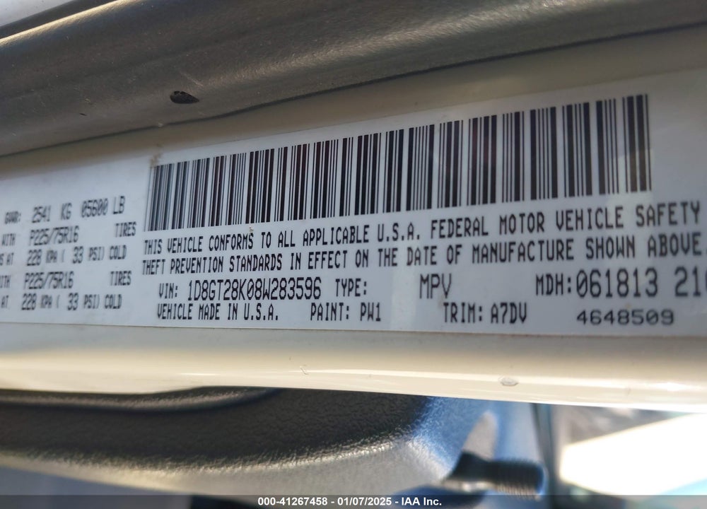 2008 DODGE NITRO SXT VIN: 1D8GT28K08W283596