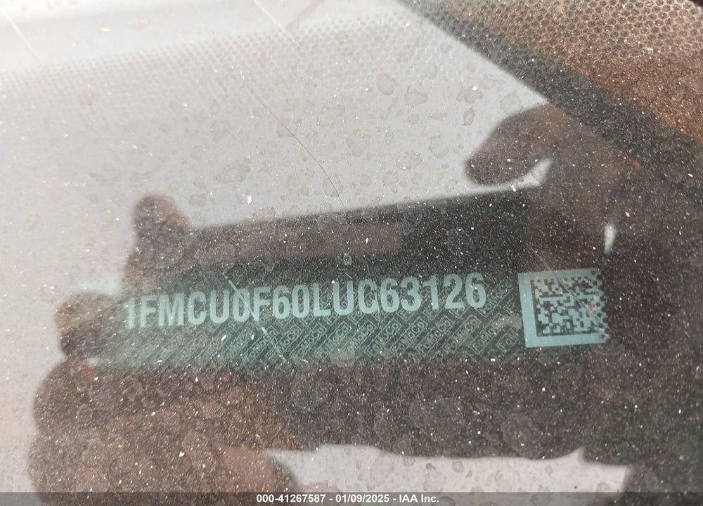 2020 FORD ESCAPE S VIN: 1FMCU0F60LUC63126