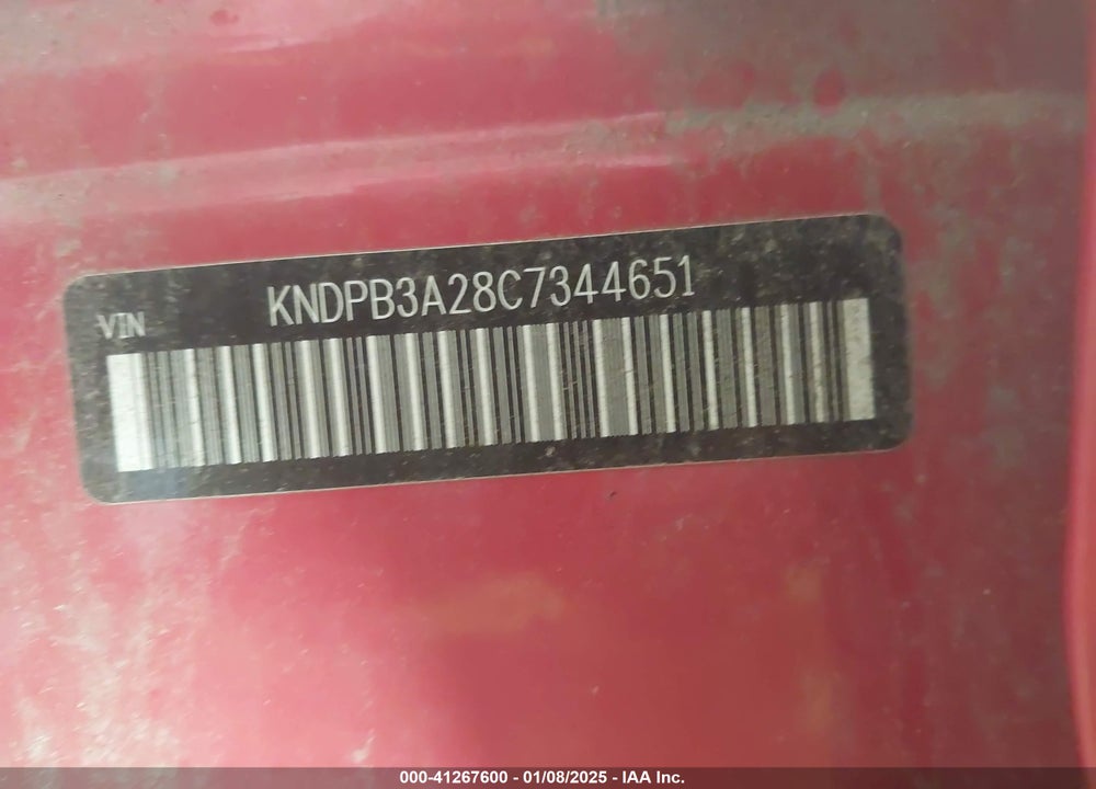 2012 KIA SPORTAGE VIN: KNDPB3A28C7344651