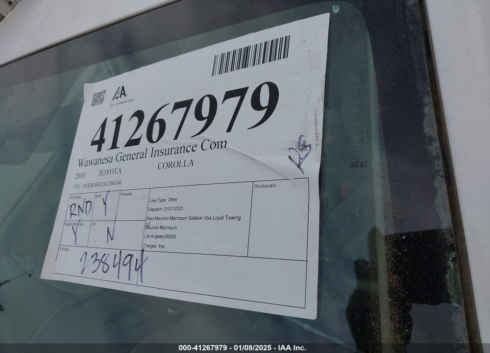 2010 TOYOTA COROLLA LE VIN: 1NXBU4EE2AZ266246