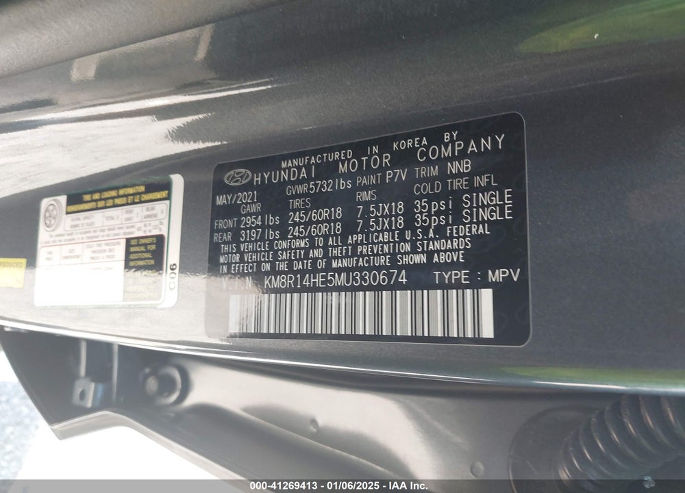 2021 HYUNDAI PALISADE SE VIN: KM8R14HE5MU330674