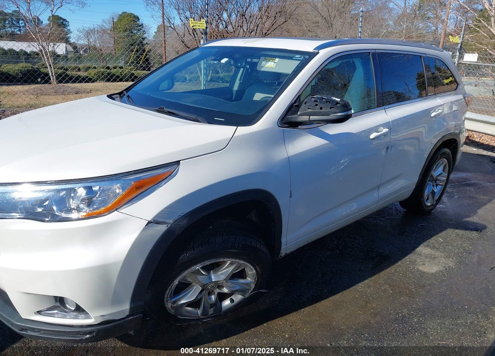 2015 TOYOTA HIGHLANDER LIMITED V6 VIN: 5TDYKRFHXFS085059