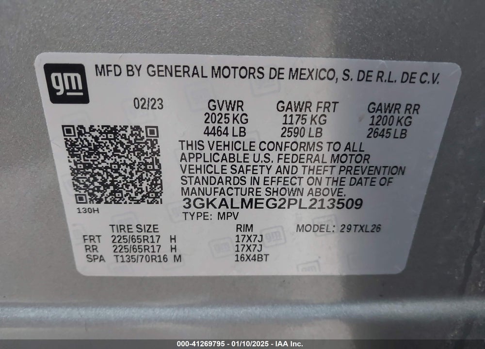 2023 GMC TERRAIN FWD SLE VIN: 3GKALMEG2PL213509