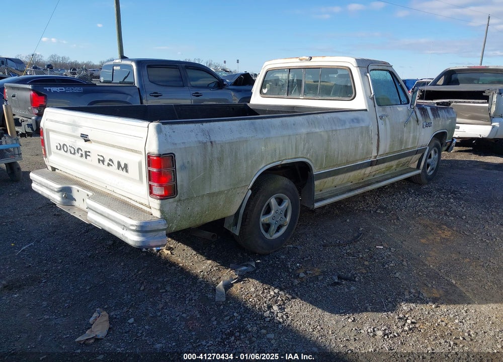 1987 DODGE D-SERIES D150 VIN: 1B7HD14H8HS312953
