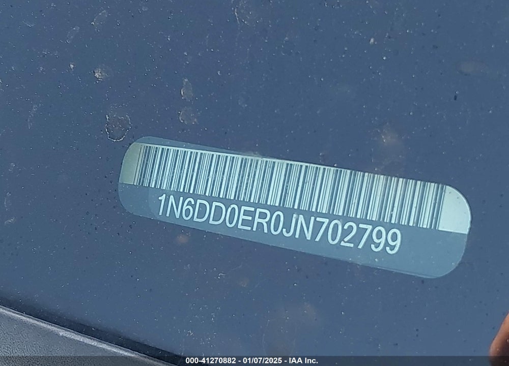 2018 NISSAN FRONTIER VIN: 1N6DD0ER0JN702799