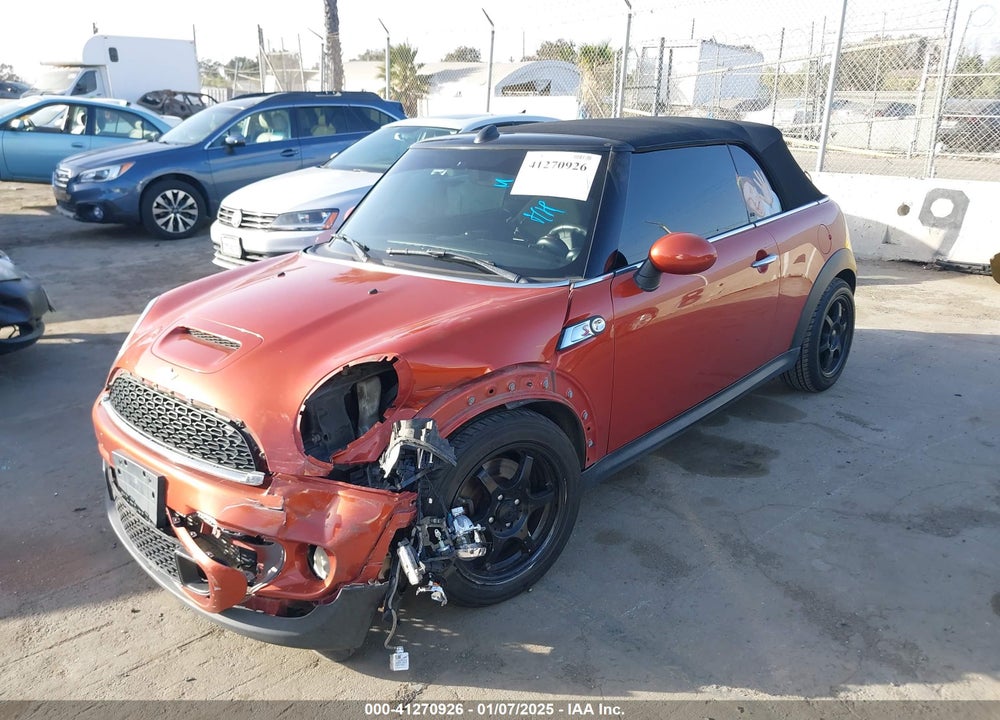 2013 MINI CONVERTIBLE COOPER S VIN: WMWZP3C56DT297515