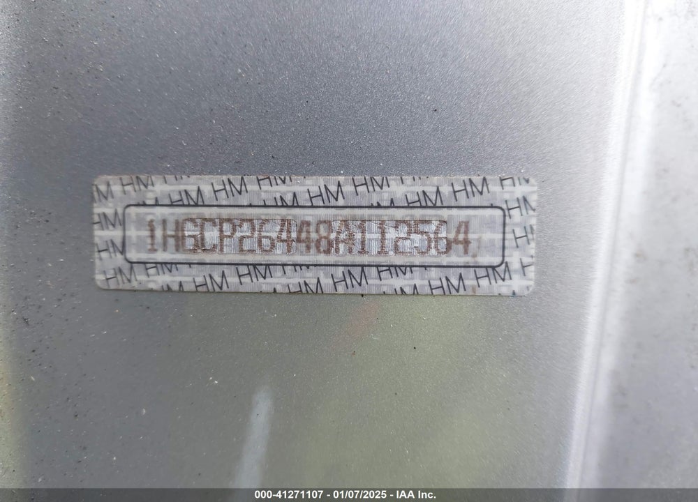 2008 HONDA ACCORD VIN: 1HGCP26448A112564