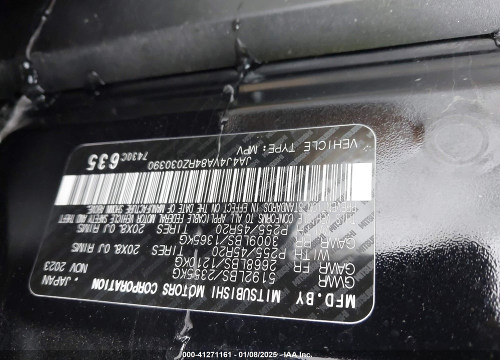 2024 MITSUBISHI OUTLANDER SE BLACK EDITION S-AWC VIN: JA4J4VA84RZ030390