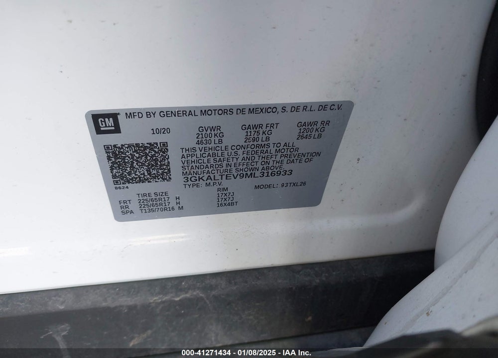 2021 GMC TERRAIN AWD SLE VIN: 3GKALTEV9ML316933