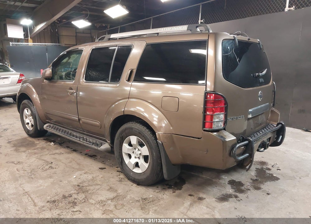 2005 NISSAN PATHFINDER SE VIN: 5N1AR18W65C703936