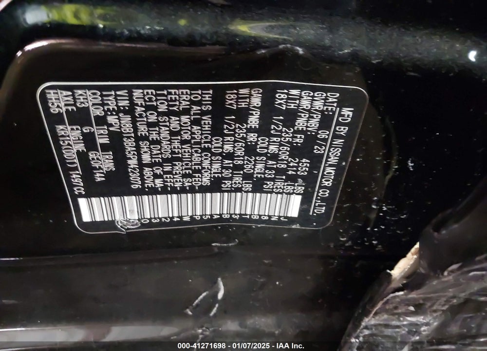 2023 NISSAN ROGUE SV FWD VIN: JN8BT3BA5PW423076