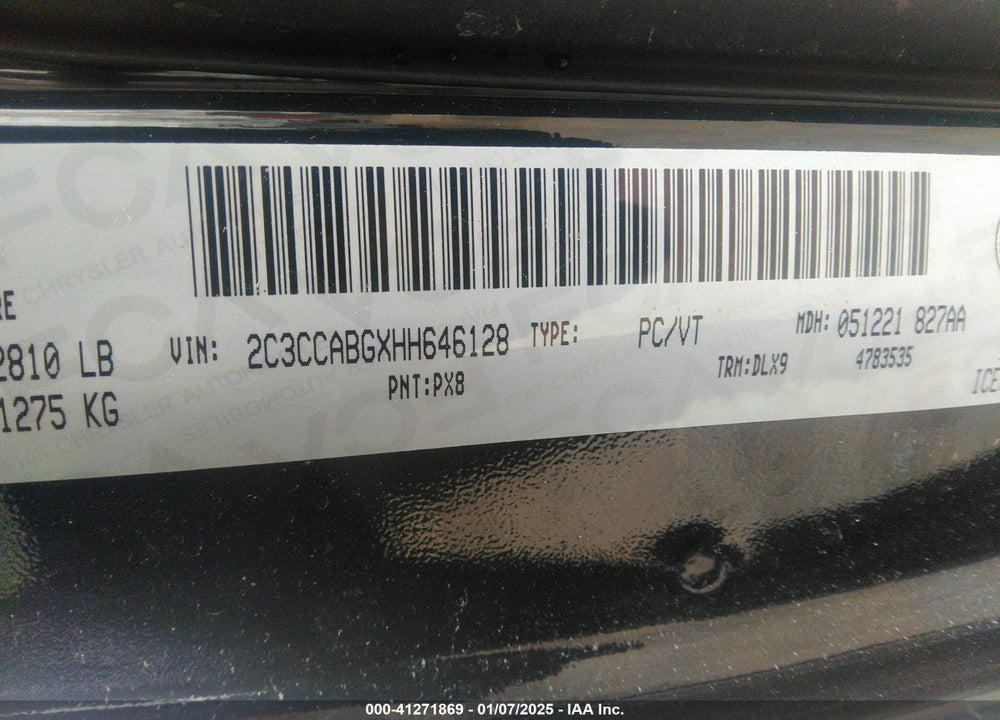 2017 CHRYSLER 300 VIN: 2C3CCABGXHH646128