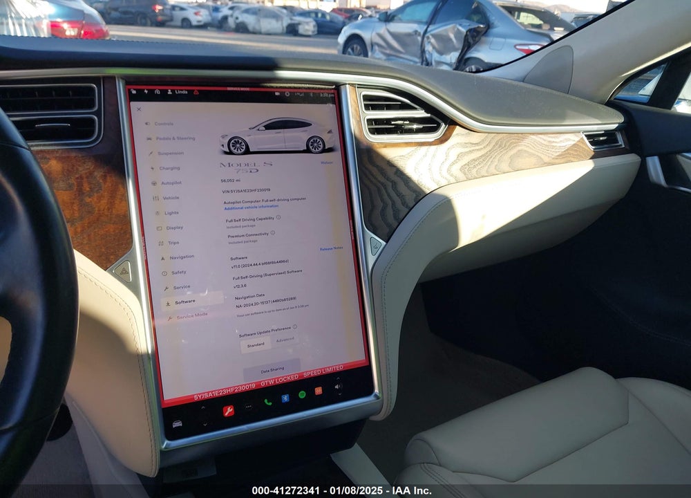 2017 TESLA MODEL S VIN: 5YJSA1E23HF230019