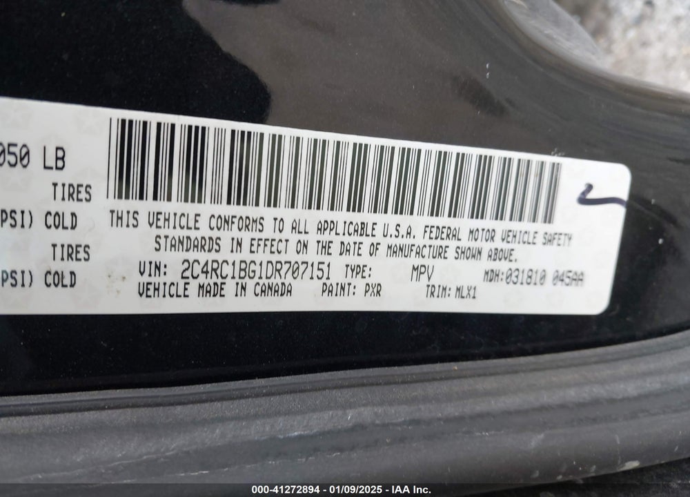 2013 CHRYSLER TOWN & COUNTRY TOURING VIN: 2C4RC1BG1DR707151