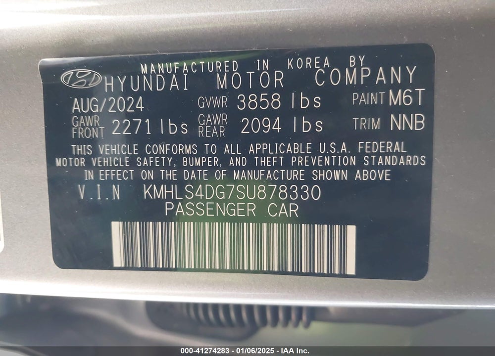2025 HYUNDAI ELANTRA SEL CONVENIENCE VIN: KMHLS4DG7SU878330