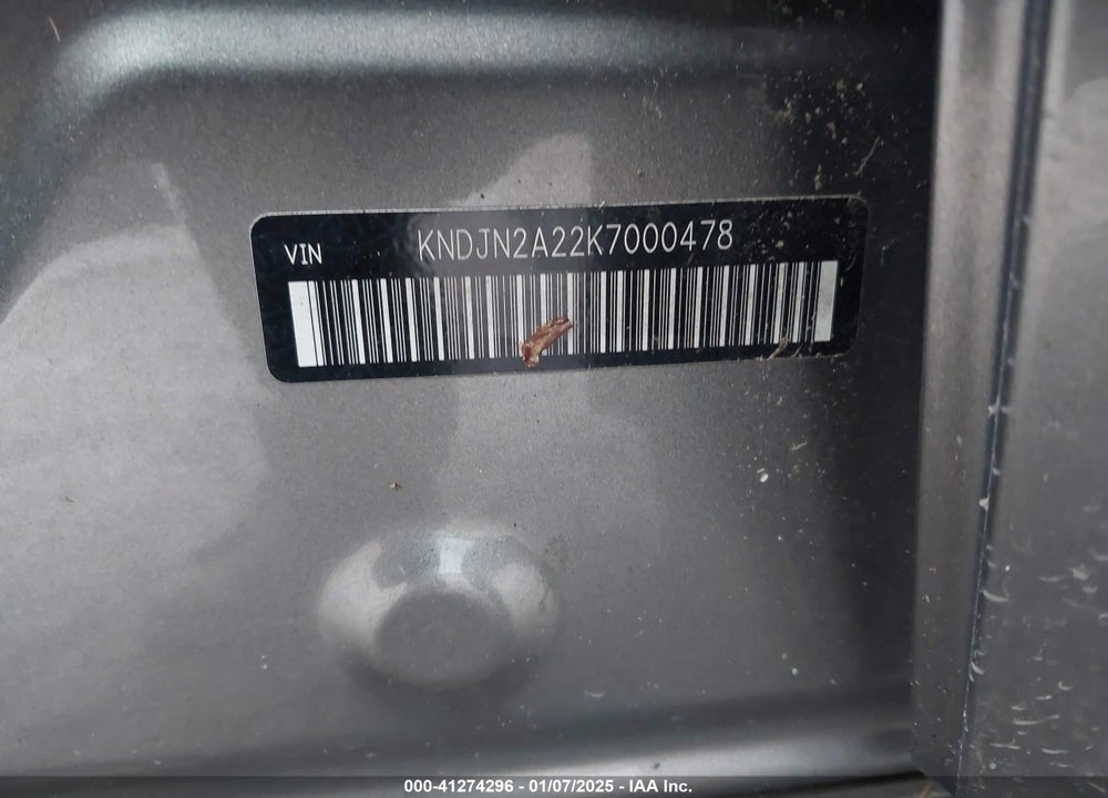 2019 KIA SOUL VIN: KNDJN2A22K7000478