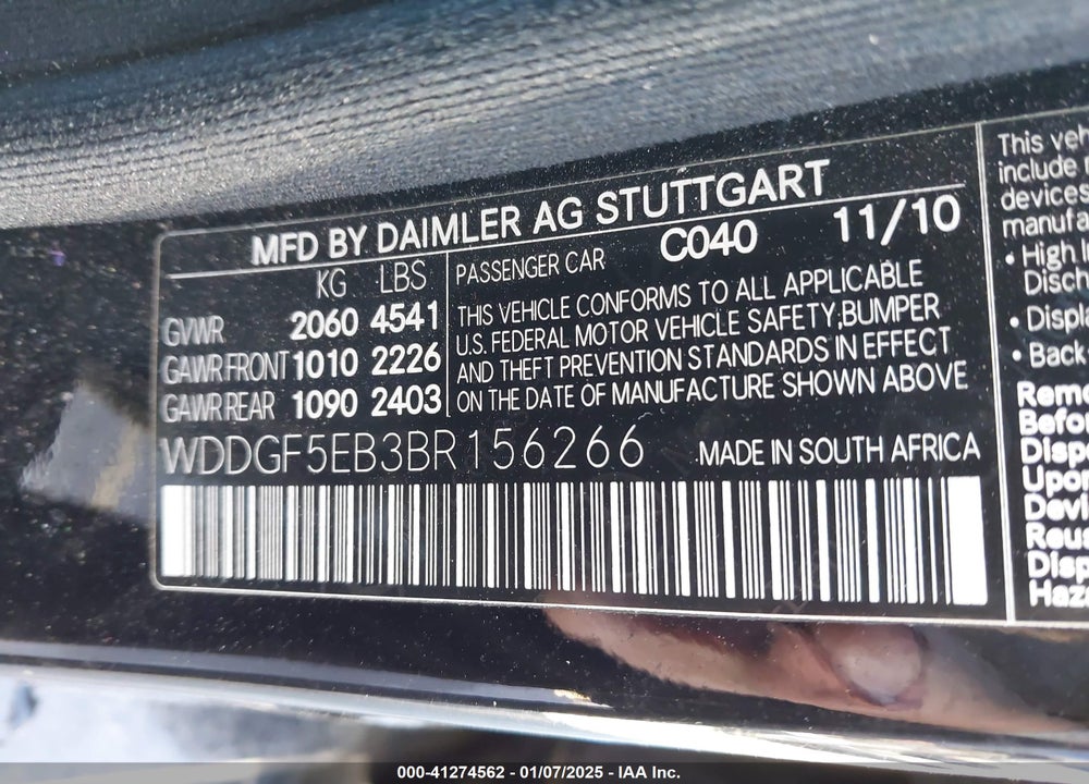 2011 MERCEDES-BENZ C 300 LUXURY/SPORT VIN: WDDGF5EB3BR156266