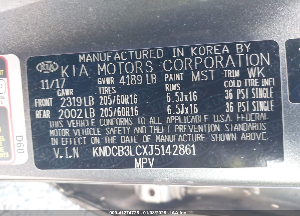 2018 KIA NIRO LX VIN: KNDCB3LCXJ5142861