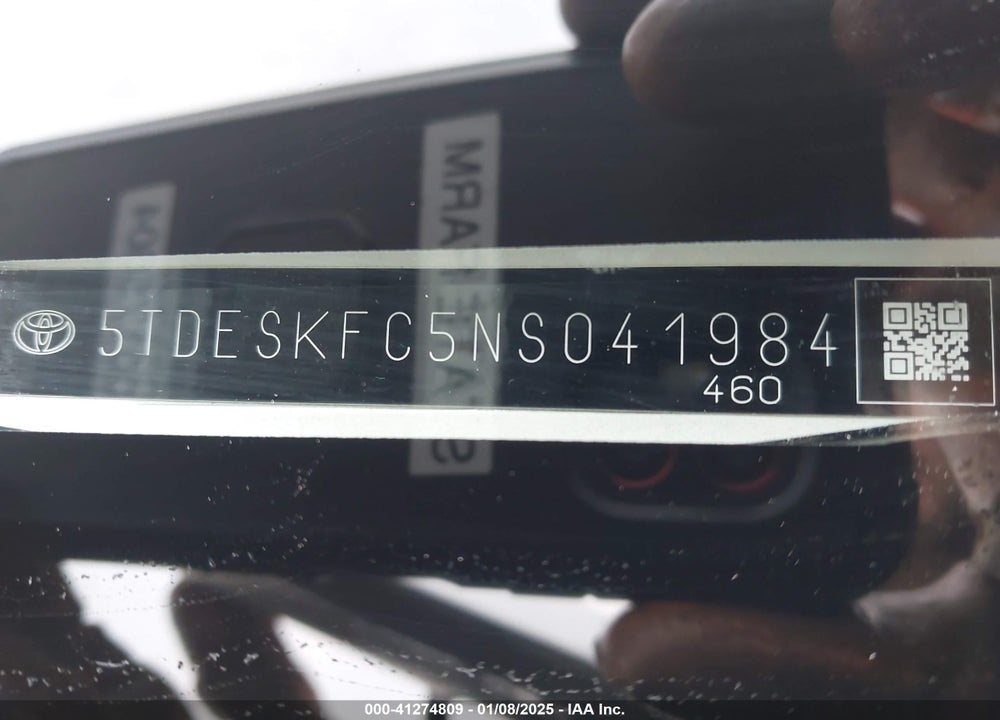 2022 TOYOTA SIENNA PLATINUM VIN: 5TDESKFC5NS041984