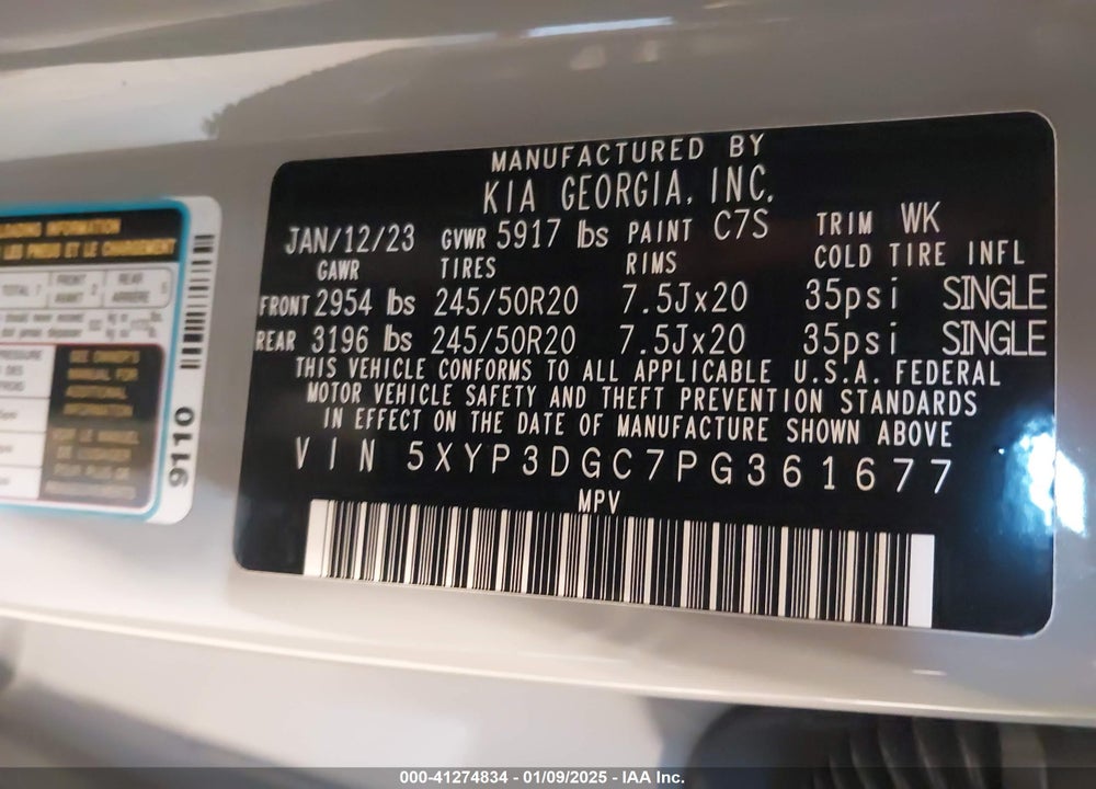 2023 KIA TELLURIDE EX X-LINE VIN: 5XYP3DGC7PG361677
