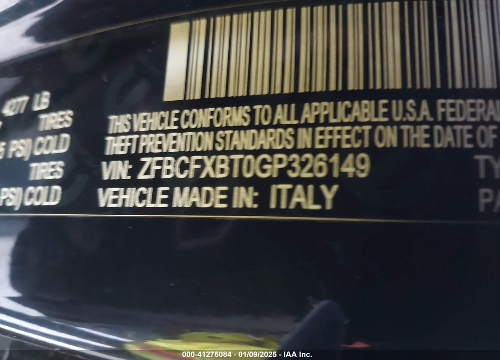 2016 FIAT 500X EASY VIN: ZFBCFXBT0GP326149